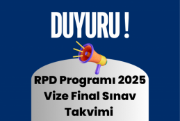 RPD Programı 2025 Bahar Vize Sınav Takvimi 
