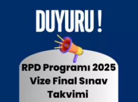 RPD Programı 2025 Bahar Vize Sınav Takvimi 